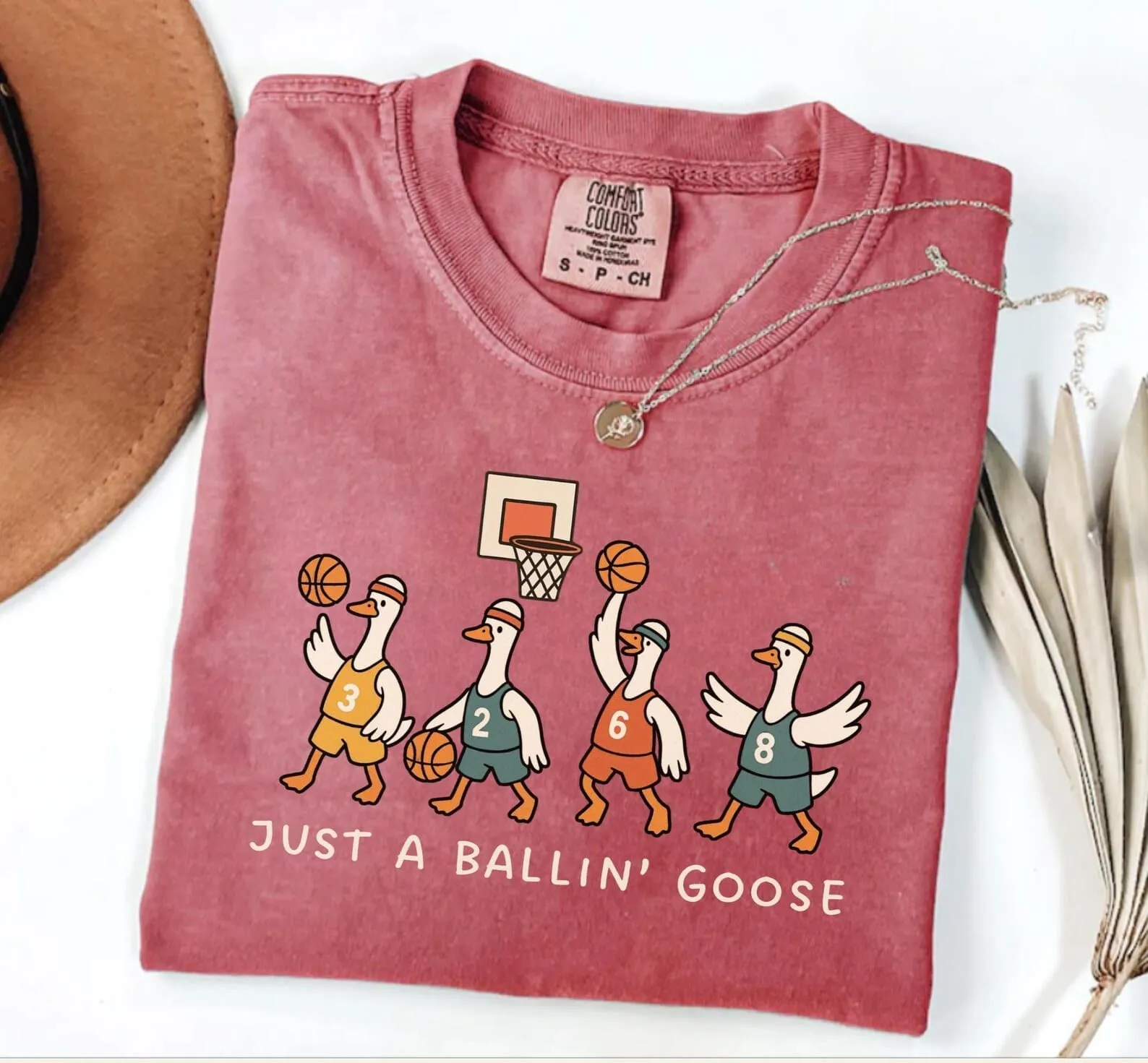 Just a Ballin' Goose Basketball T-Shirt, Comfort Colors Basketball Shirt Just a Ballin' Goose Basketball T-Shirt, Comfort Colors Basketball Shirt
