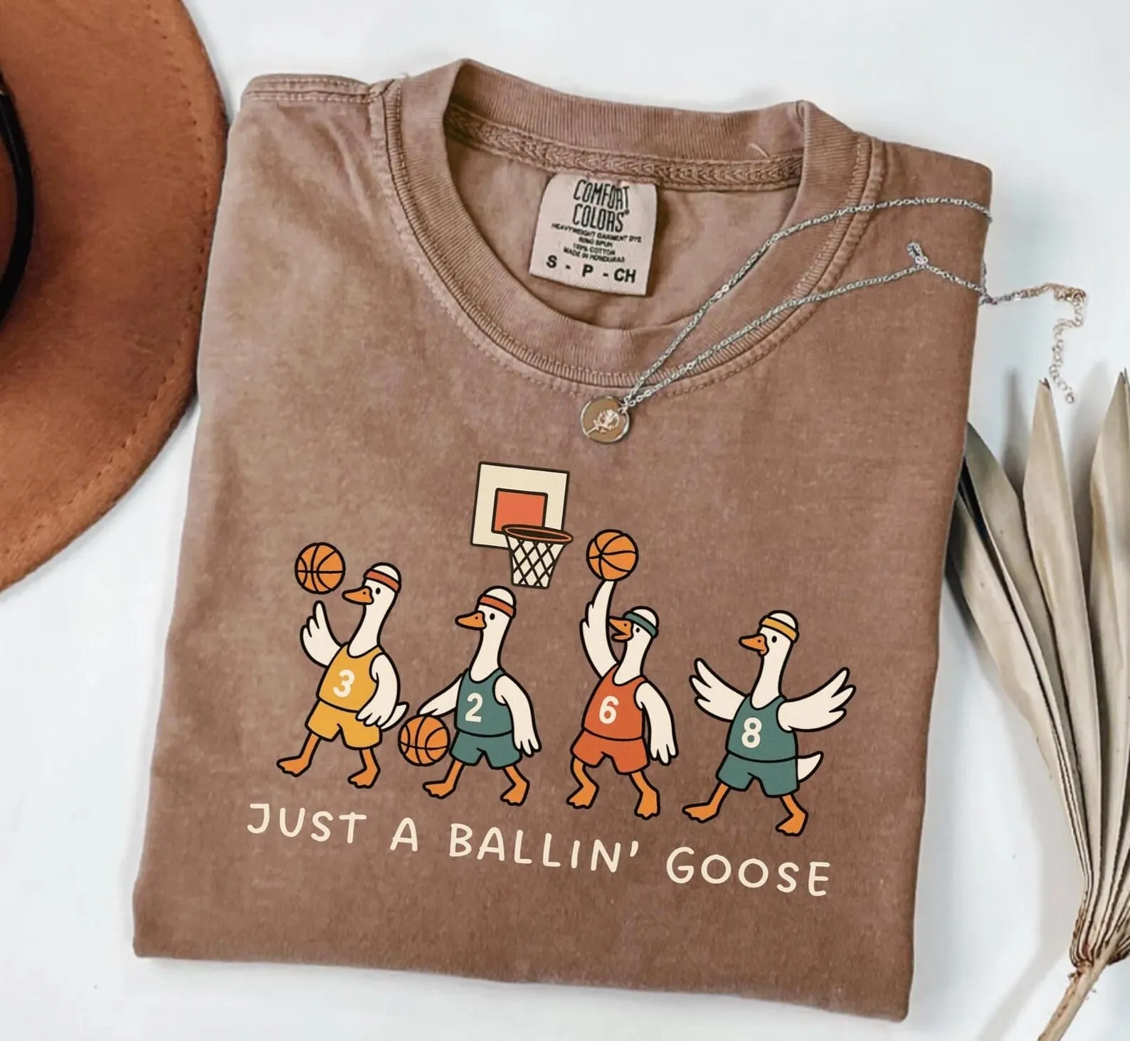 Just a Ballin' Goose Basketball T-Shirt, Comfort Colors Basketball Shirt Just a Ballin' Goose Basketball T-Shirt, Comfort Colors Basketball Shirt