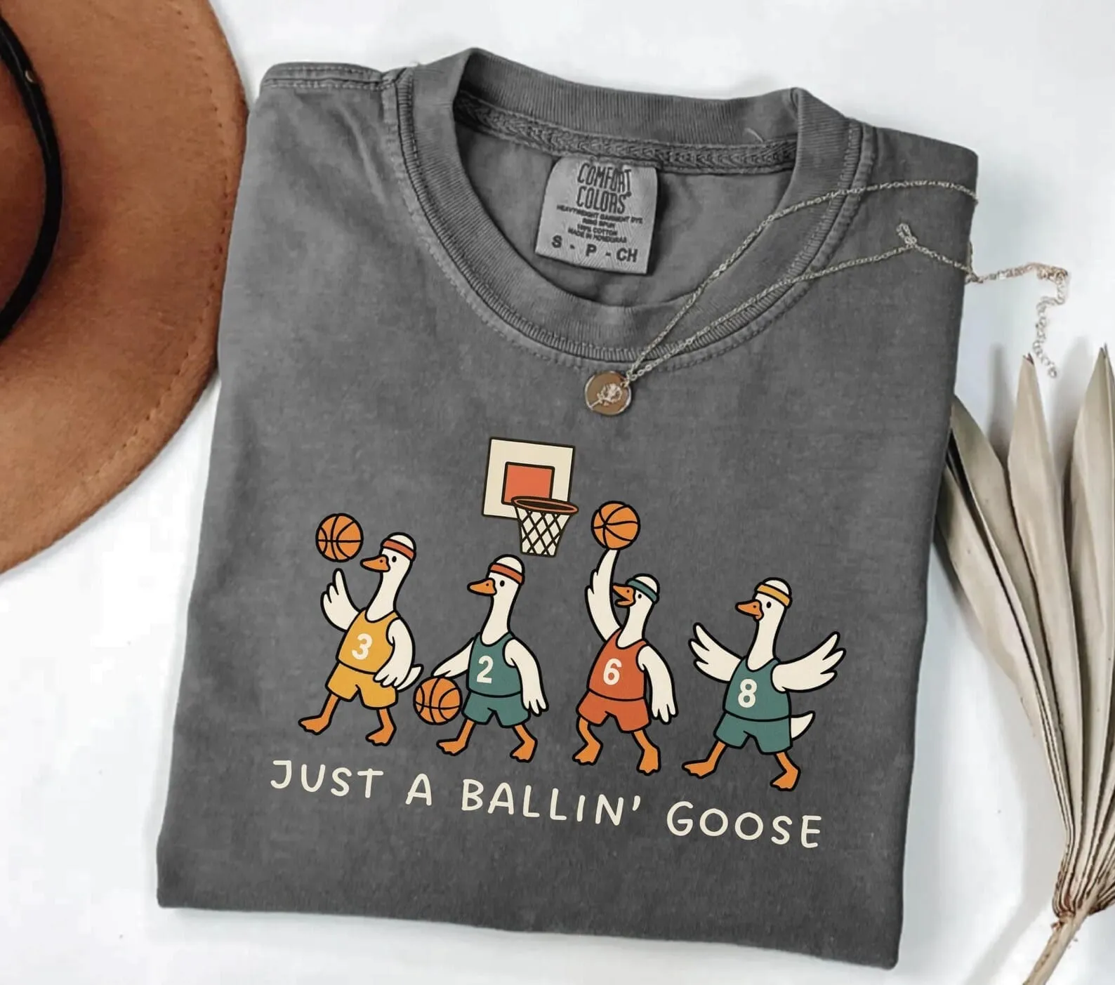 Just a Ballin' Goose Basketball T-Shirt, Comfort Colors Basketball Shirt Just a Ballin' Goose Basketball T-Shirt, Comfort Colors Basketball Shirt